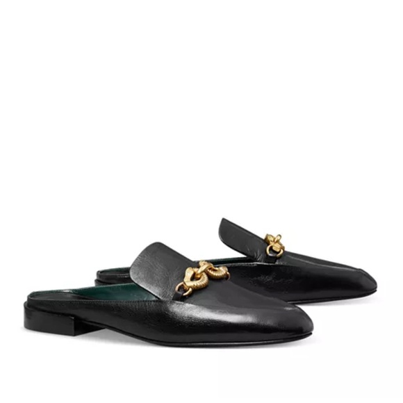 NIB with dust bag TORY BURCH Jessa Backless Loafer Goat Leather - Size 7.5 - Picture 1 of 7